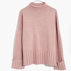 Madewell Glenmoor Mockneck Sweater Dusty Pink XS